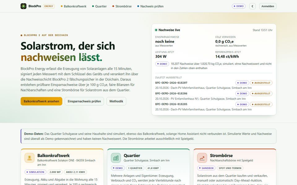 Bildschirmfoto zu Herkunft von Ökostrom