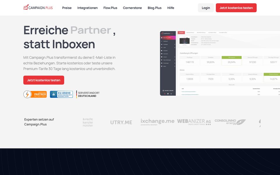 Startseite von campaign.plus