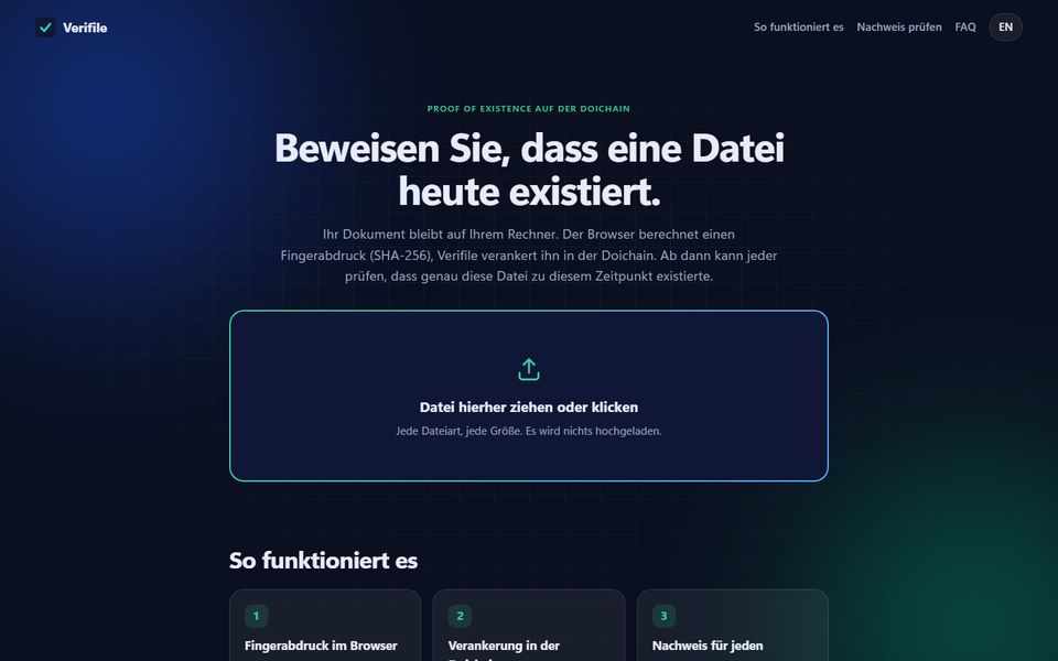 Bildschirmfoto zu Dokumente mit Zeitstempel